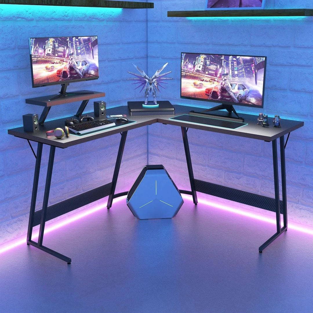 ZenVora L-Shaped Gaming Desk, Computer Corner Desk and Office Writing Desk for Home