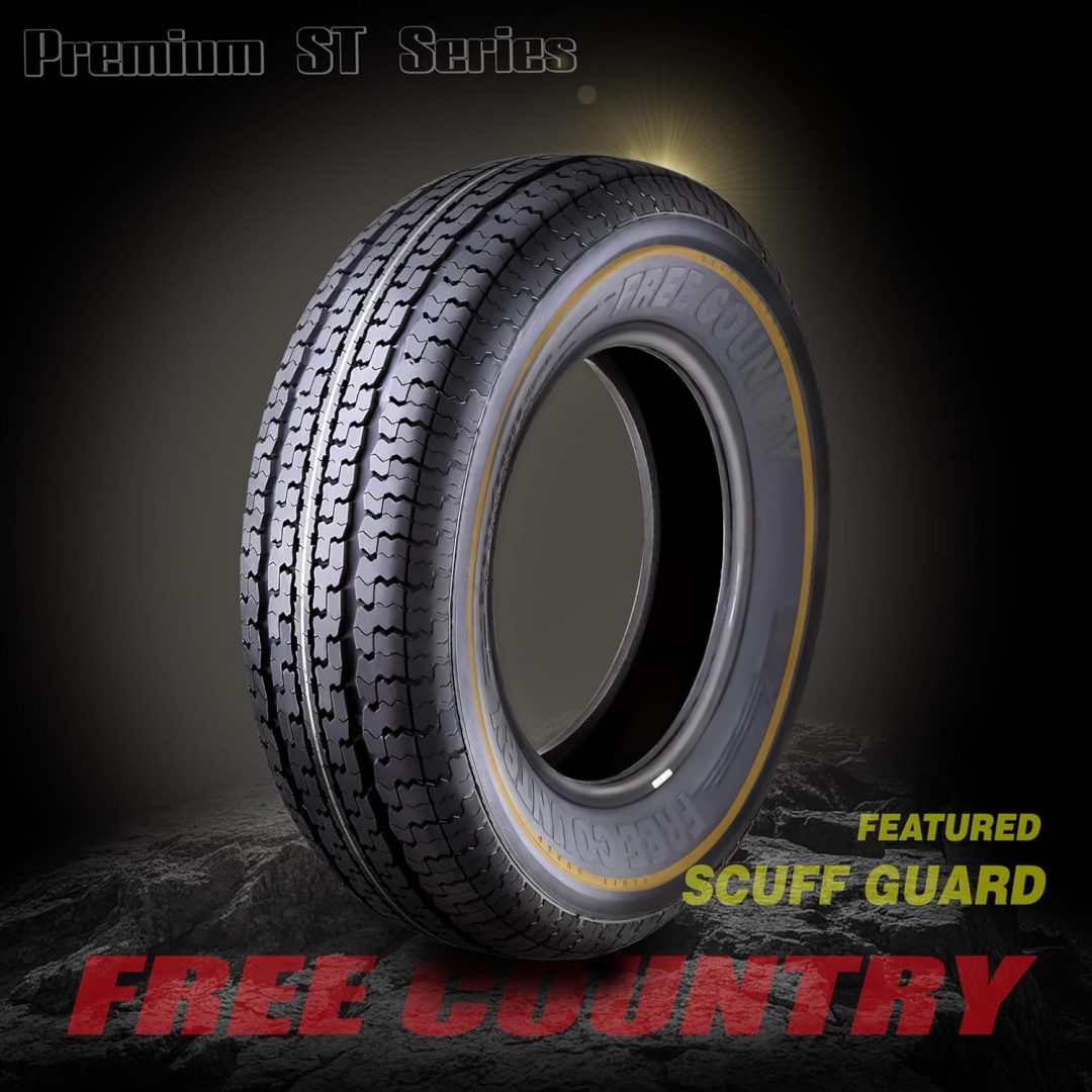 ZenVora Set of 4 ST205/75R15 10-Ply Load Range E Steel-Belted Radial Trailer Tires with Scuff Guard