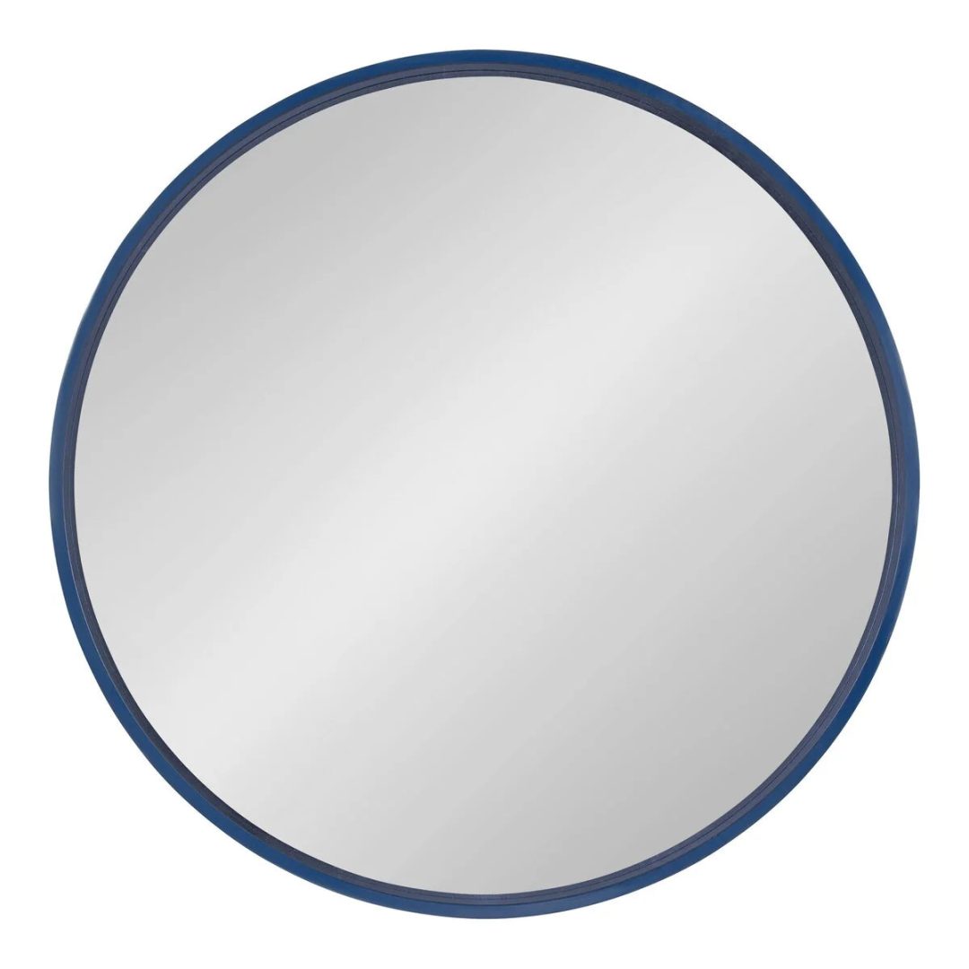 ZenVora Round Wood Accent Wall Mirror, Modern Decorative Wooden Frame Mirror for Living Room, Bedroom and Entryway