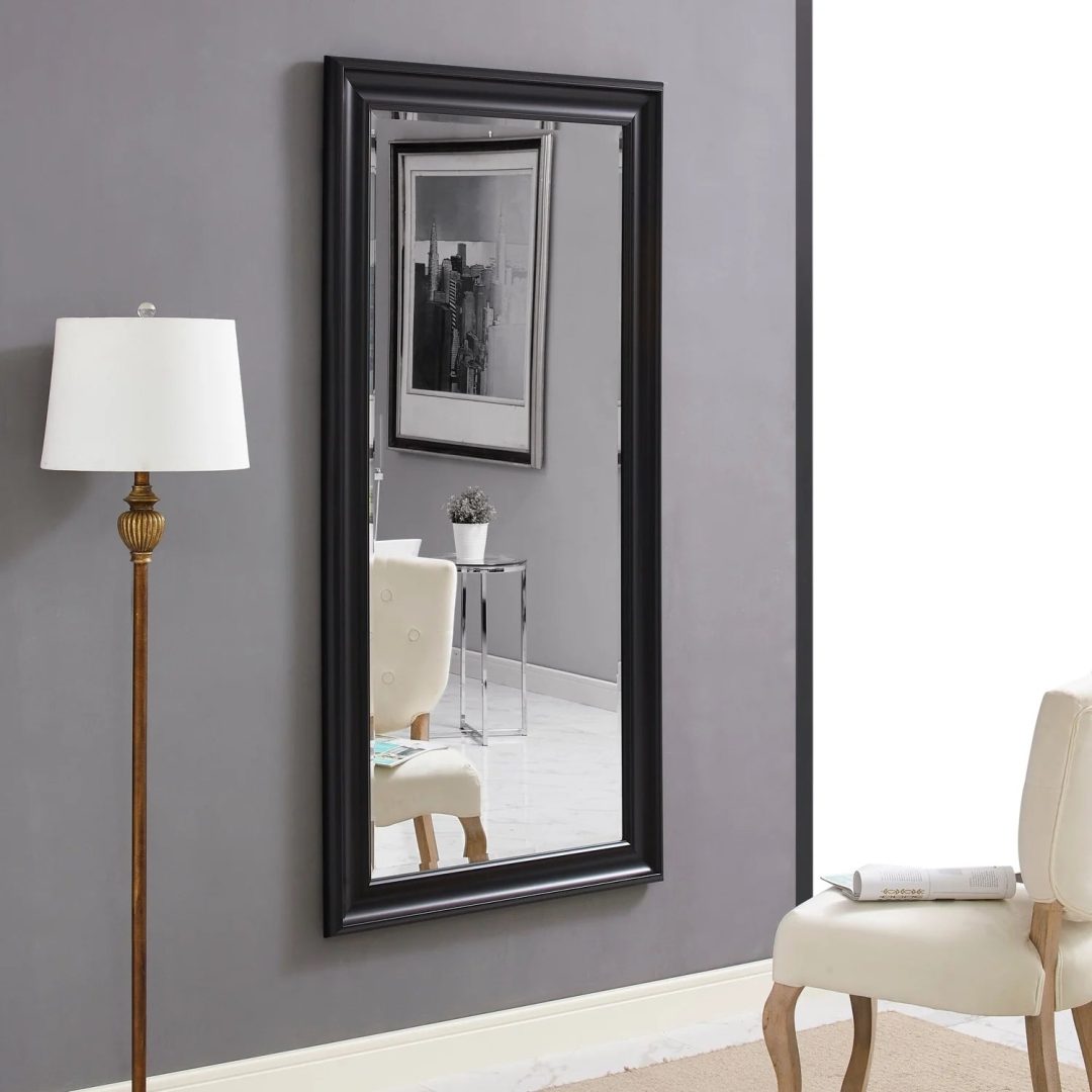 ZenVora Tall Full Length Mirror, Oversized Rectangle Full Body Wall Mounted Mirror with Smooth Faux Wood Frame