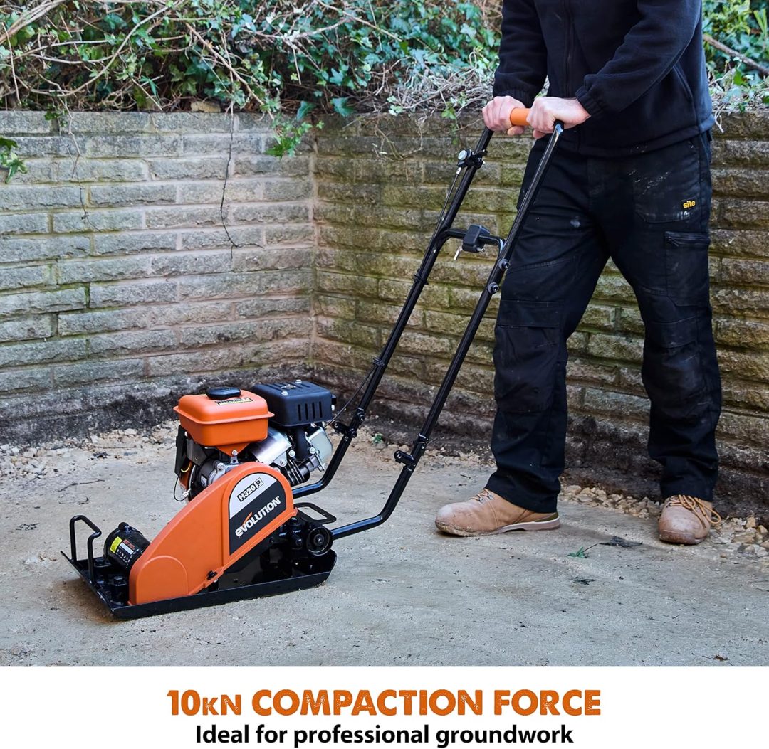 ZenVora Electric Plate Compactor, Vibratory Soil Compactor for Pavement, Artificial Turf, Patio, Blockwork, Sand and Soil Ground Preparation