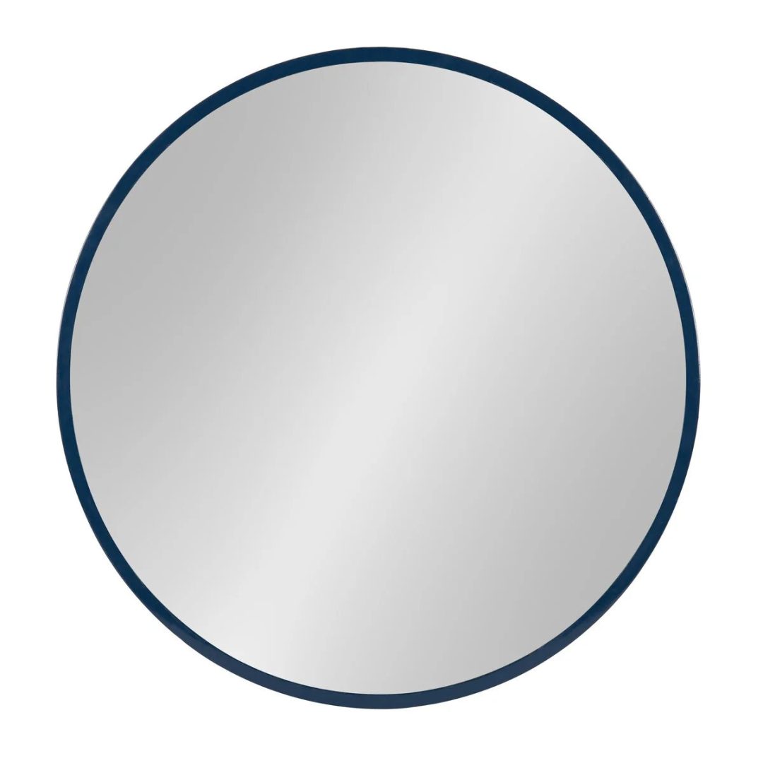 ZenVora Round Wood Accent Wall Mirror, Modern Decorative Wooden Frame Mirror for Living Room, Bedroom and Entryway