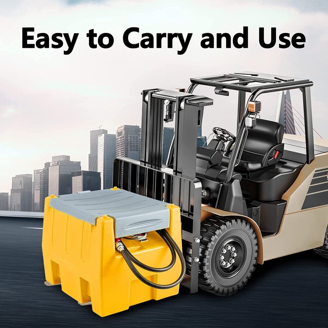 ZenVora 58-Gallon Portable Gasoline Fuel Tank with 12V Electric Transfer Pump, 40 GPM, 4-Meter Hose, Yellow