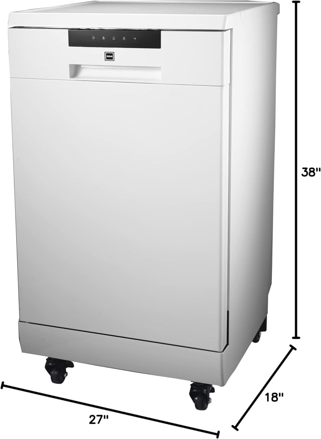 ZenVora 18 Inch Portable Dishwasher - 8 Place Settings Countertop/Compact Dish Washer White