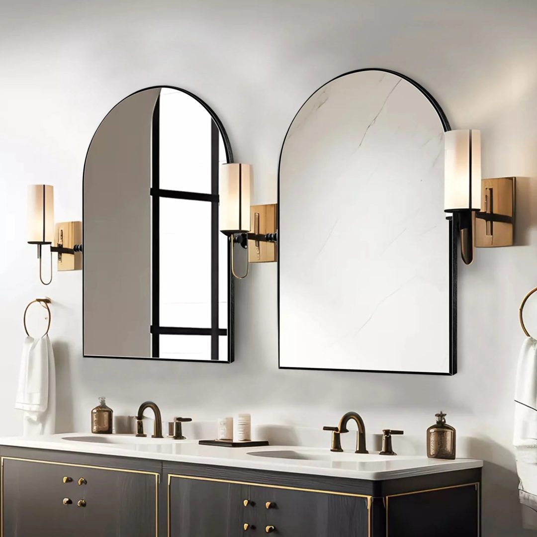 ZenVora Modern Arch Aluminum Bathroom Wall Mirror, Wall Mounted Vanity Mirror for Bathroom, Bedroom and Home Decor