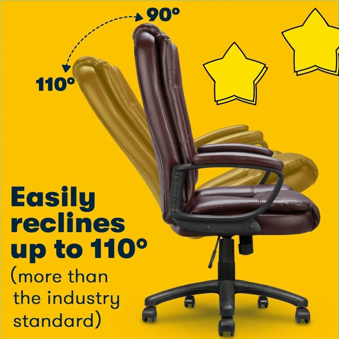 ZenVora Big and Tall Executive Office Chair, High Back Ergonomic Leather Chair, 400 lb Capacity