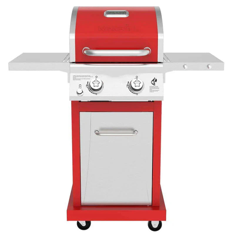 ZenVora 2-Burner Propane Gas Grill, 28,000 BTU, Stainless Steel, Red