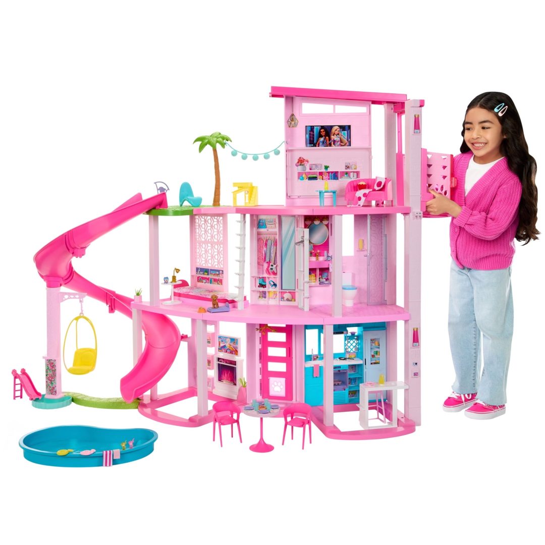 ZenVora Dollhouse Playset with Slide, 10 Play Areas and 75+ Accessories