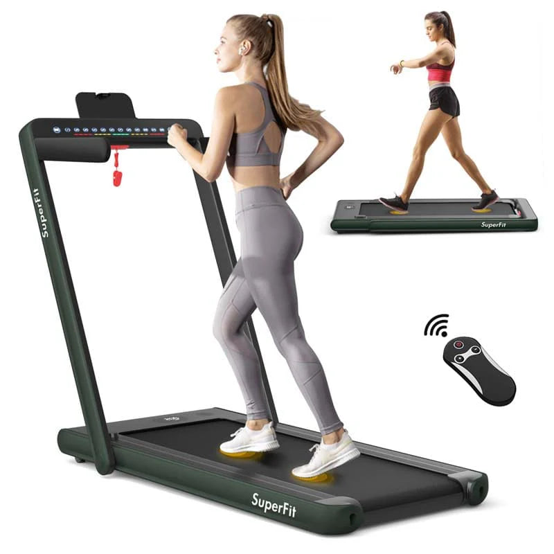 ZenVora 2-in-1 Folding Electric Treadmill, 2.25 HP, Under-Desk, with Dual Display and Smart App Control
