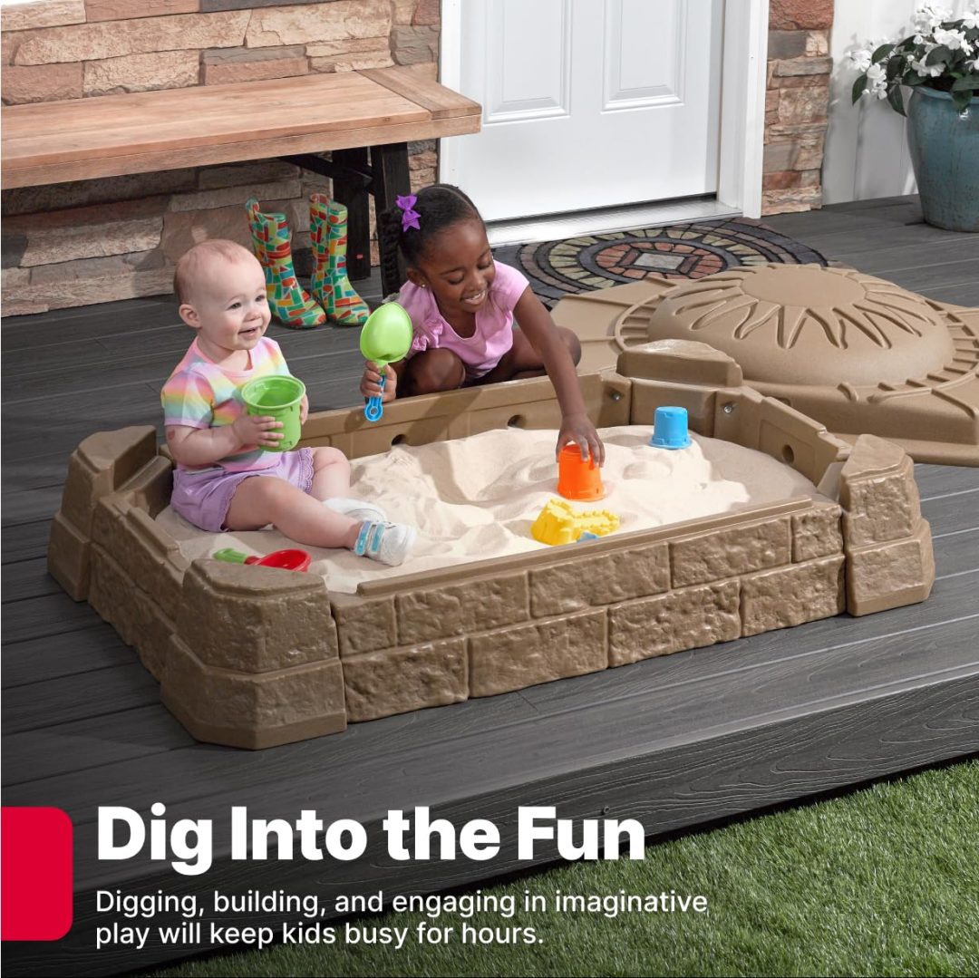 ZenVora Kids Sandbox, Outdoor Sand Activity Sensory Play Pit for Children