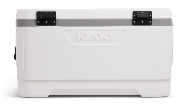 ZenVora Igloo Marine Ultra 100 Qt Cooler, White & Moonscape Hard Side Ice Chest with UV Protection, Fish Ruler & Drain Plug