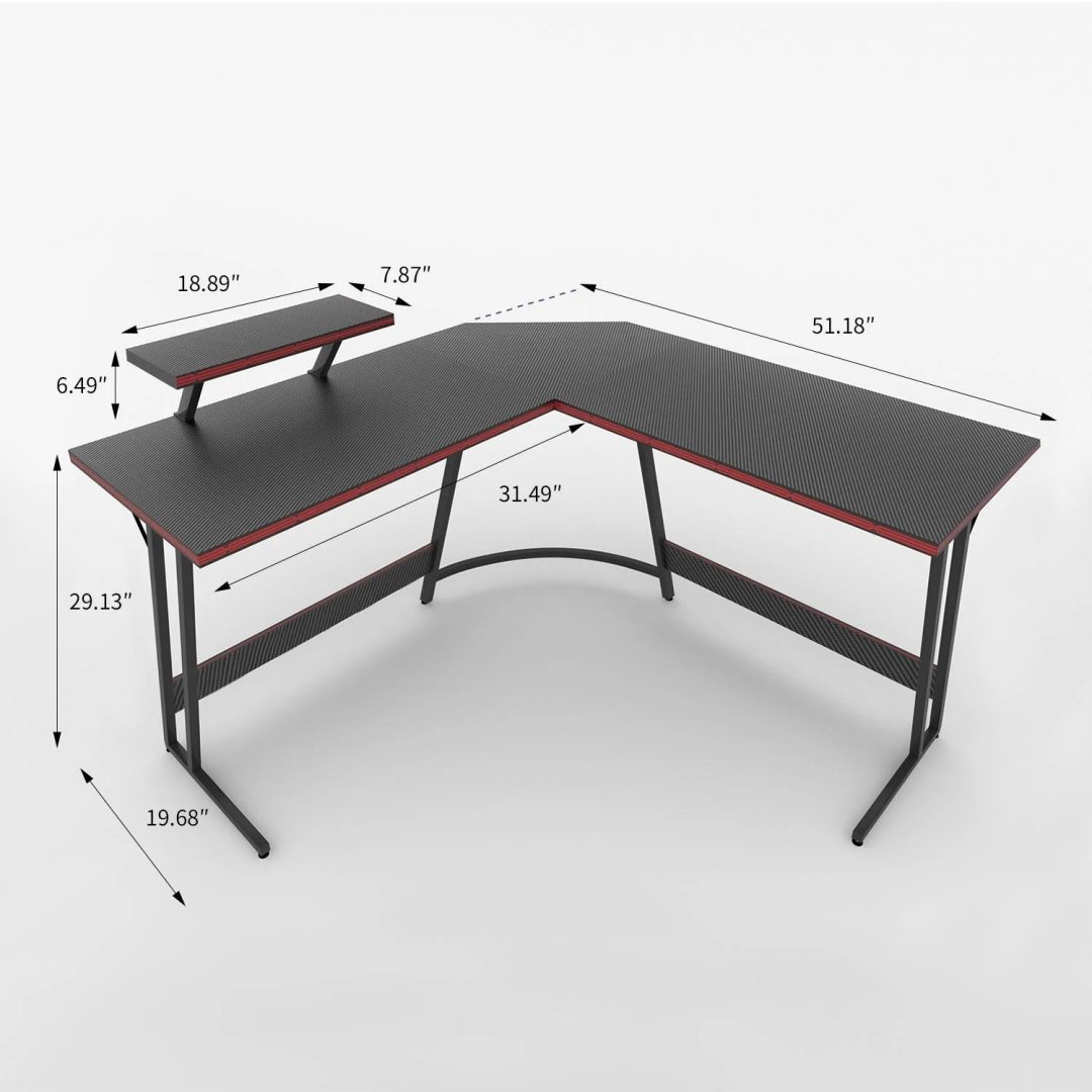 ZenVora L-Shaped Gaming Desk, Computer Corner Desk and Office Writing Desk for Home