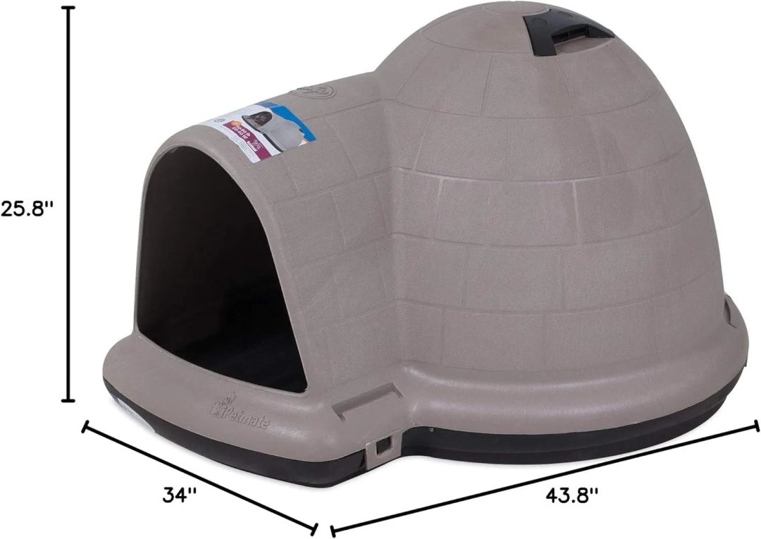 ZenVora XL Igloo Dog House for 90–125 Lb. Dogs, All-Weather Pet Shelter, Made in USA
