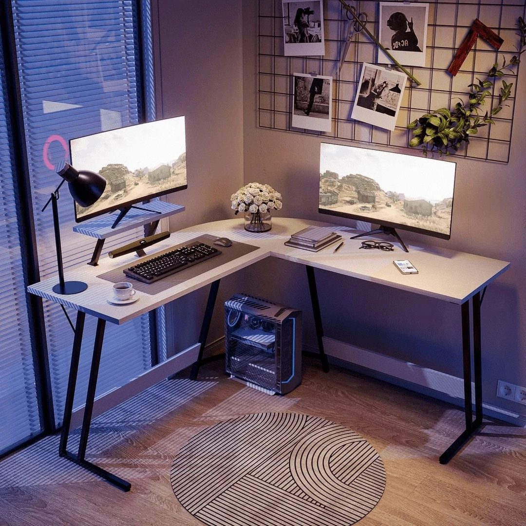 ZenVora L-Shaped Gaming Desk, Computer Corner Desk and Office Writing Desk for Home