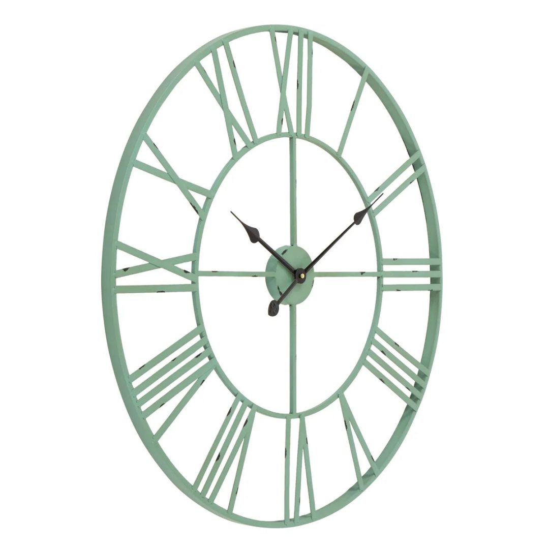 ZenVora Modern Round Metal Wall Clock, Decorative Circular Hanging Clock for Living Room, Bedroom and Office