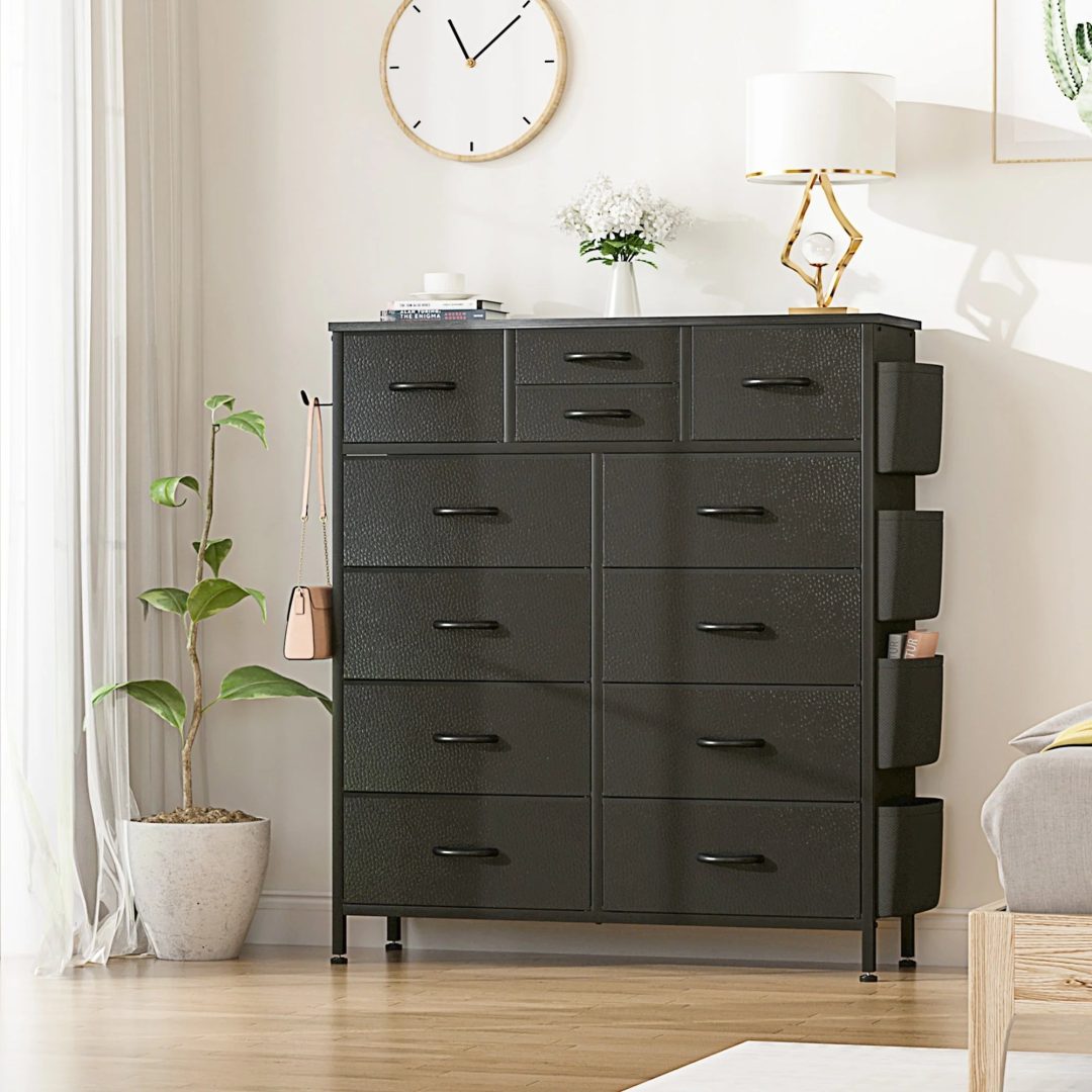 ZenVora 12 Drawer Fabric Dresser, Tall Bedroom Chest of Drawers with Storage