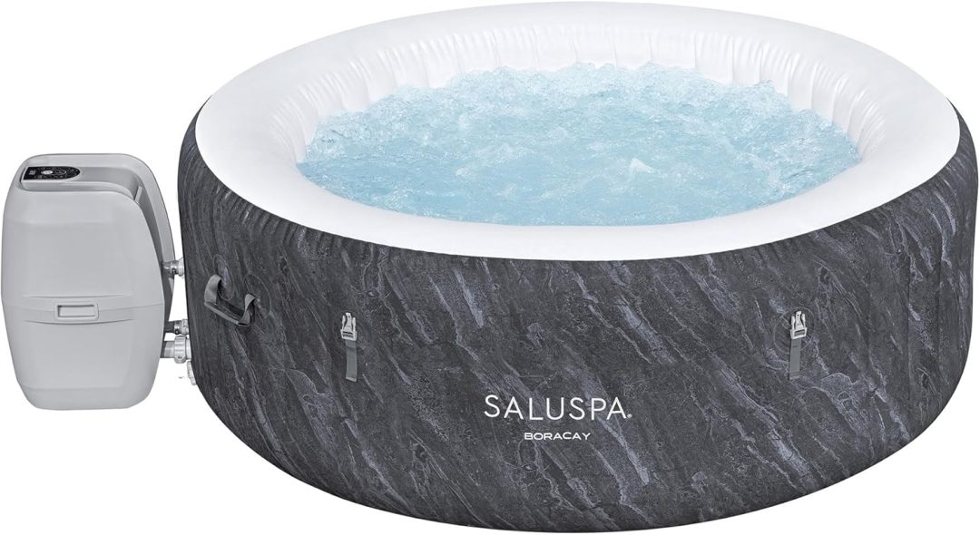ZenVora 2-4 Person Inflatable Hot Tub Spa - Portable Outdoor Jacuzzi with 120 AirJets and EnergySense Cover