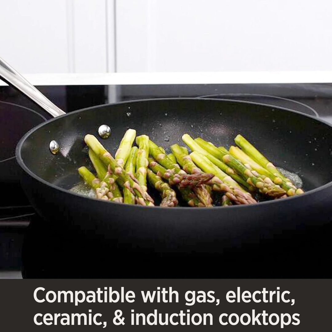 ZenVora 2 Piece Hard Anodized Nonstick Fry Pan Set, Durable Aluminum Skillet Cookware Set for Kitchen Cooking