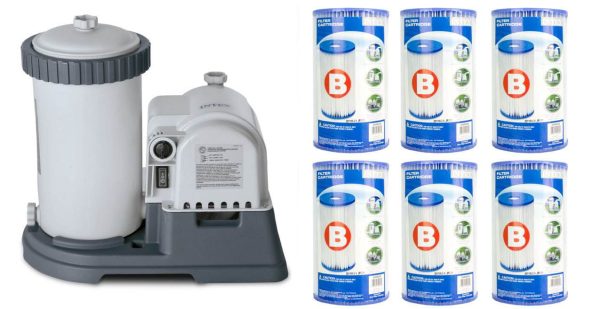 ZenVora Pool Filter Pump with GFCI – Includes 6 Type B Cartridges
