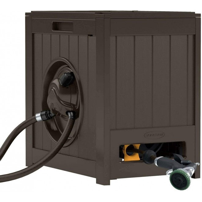 ZenVora 125-Foot Auto-Rewind Water-Powered Garden Hose Reel, Java, 2-Pack