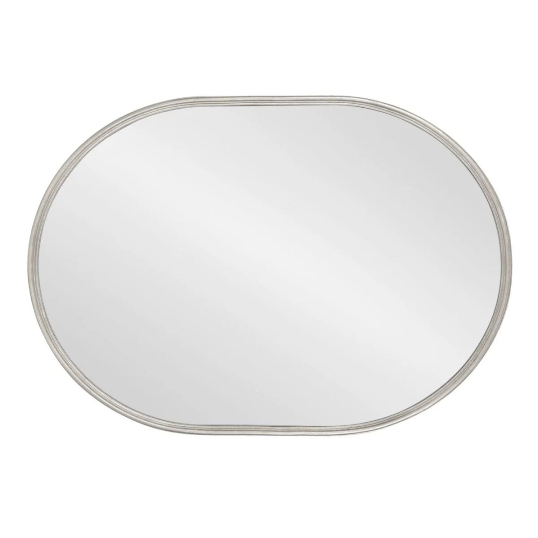 Modern Capsule Framed Wall Mirror, Decorative Oval Accent Mirror for Living Room, Bedroom and Entryway
