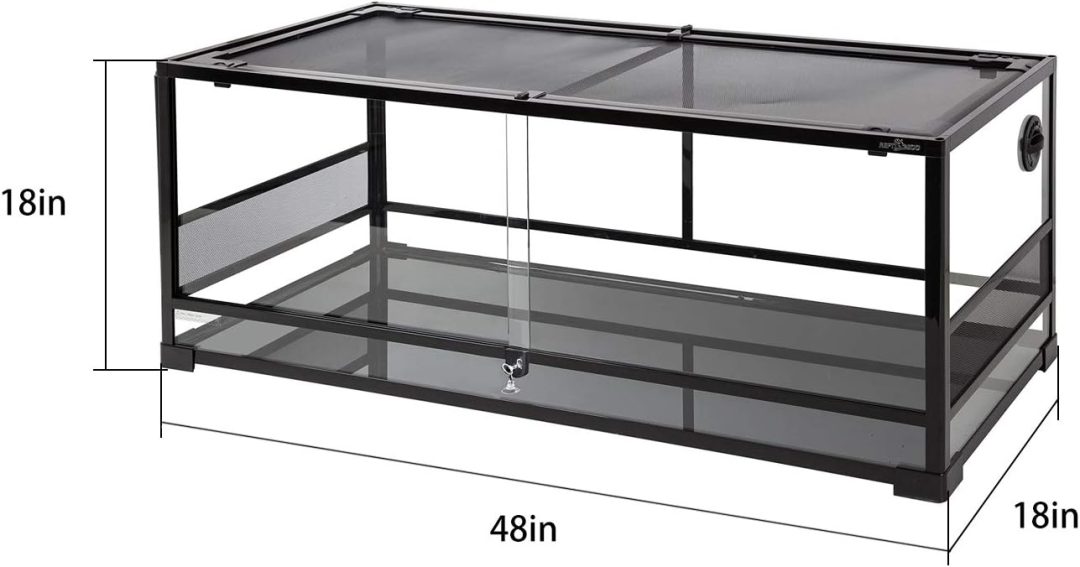 ZenVora 67-Gallon Reptile Terrarium with Sliding Glass Doors, 48 x 18 x 18 Inches