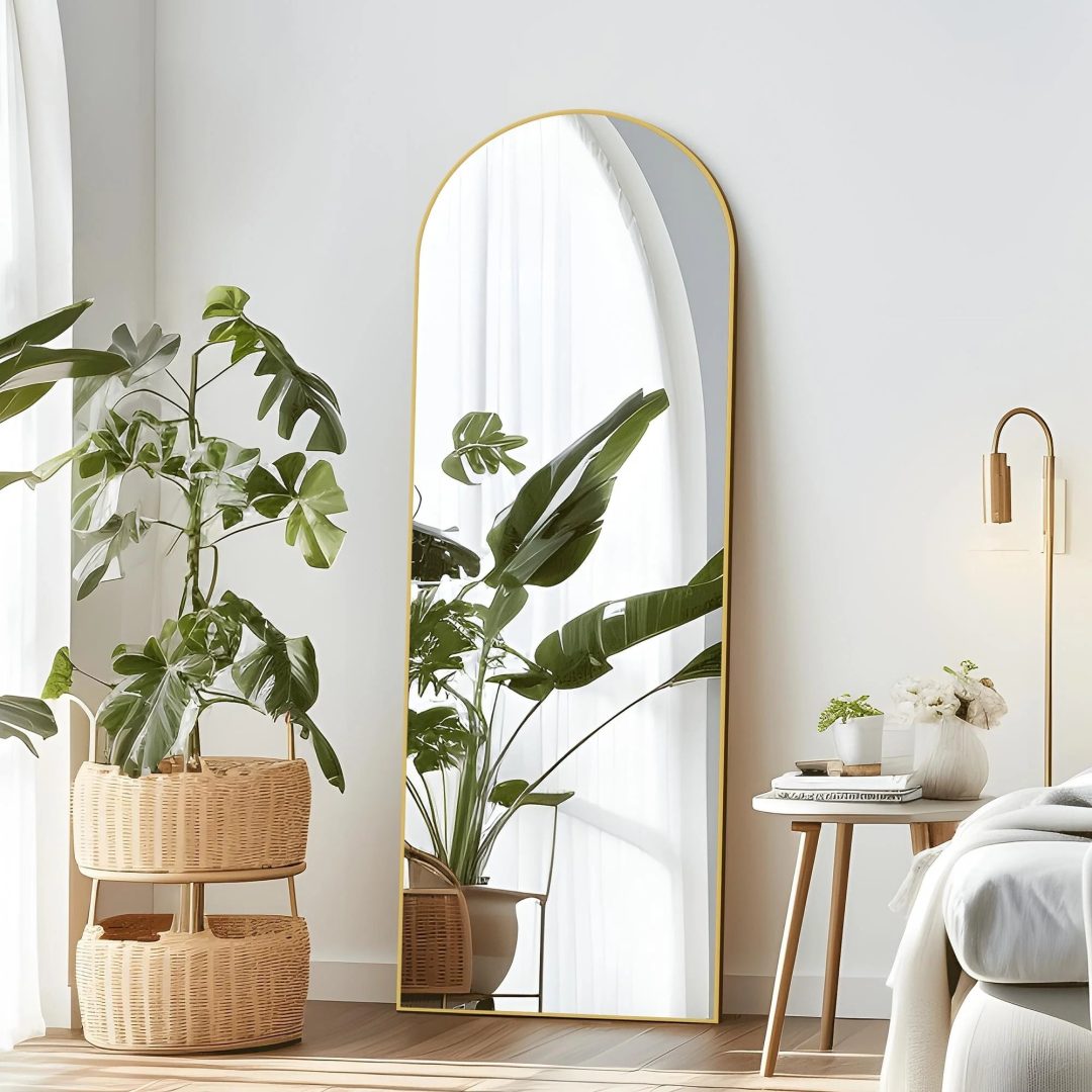 ZenVora Arched Full Length Floor Mirror, Large Full Body Standing and Wall Mounted Mirror for Bedroom, Living Room and Home Decor