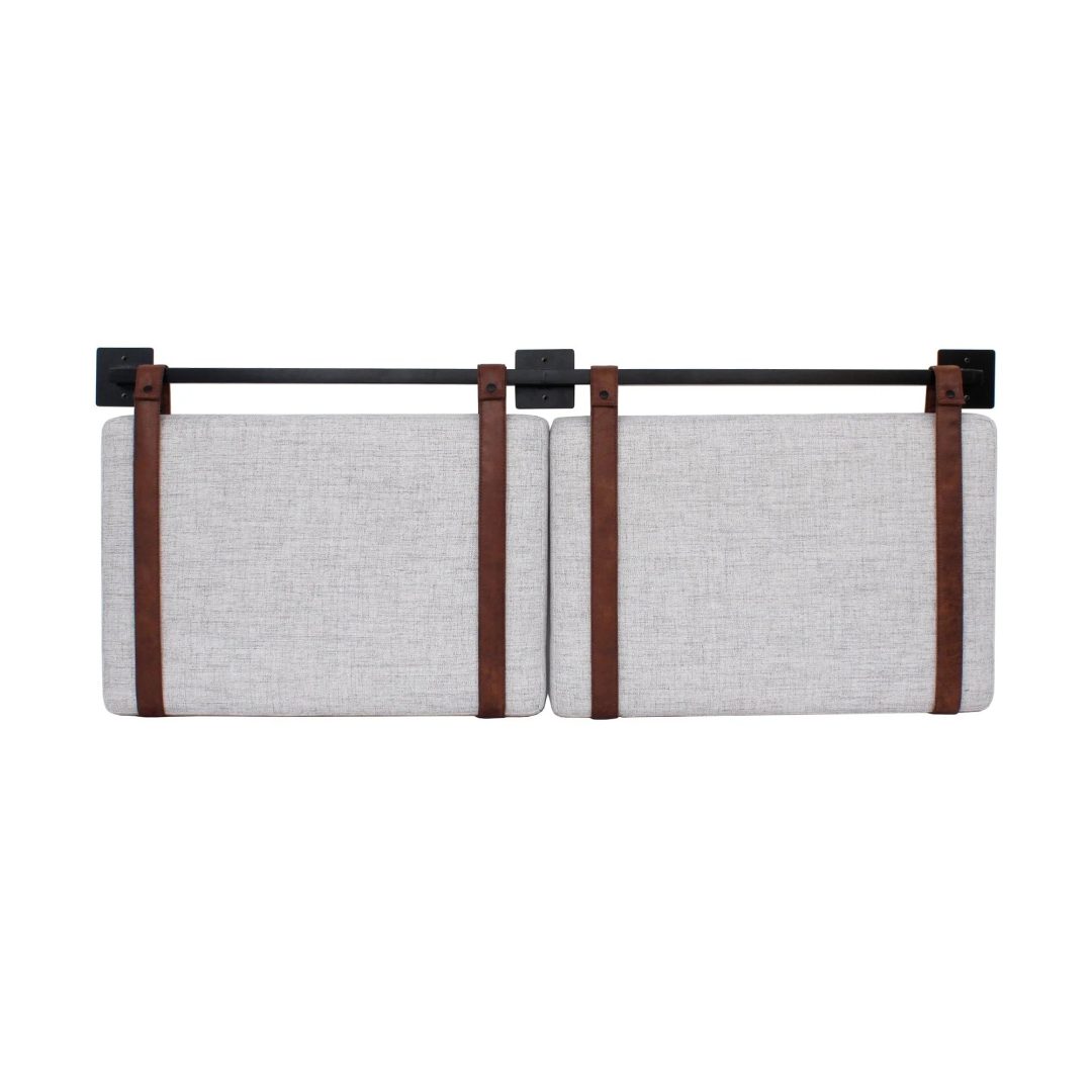 ZenVora Wall Mount Upholstered Headboard with Metal Rail - Modern Bedroom Headboard
