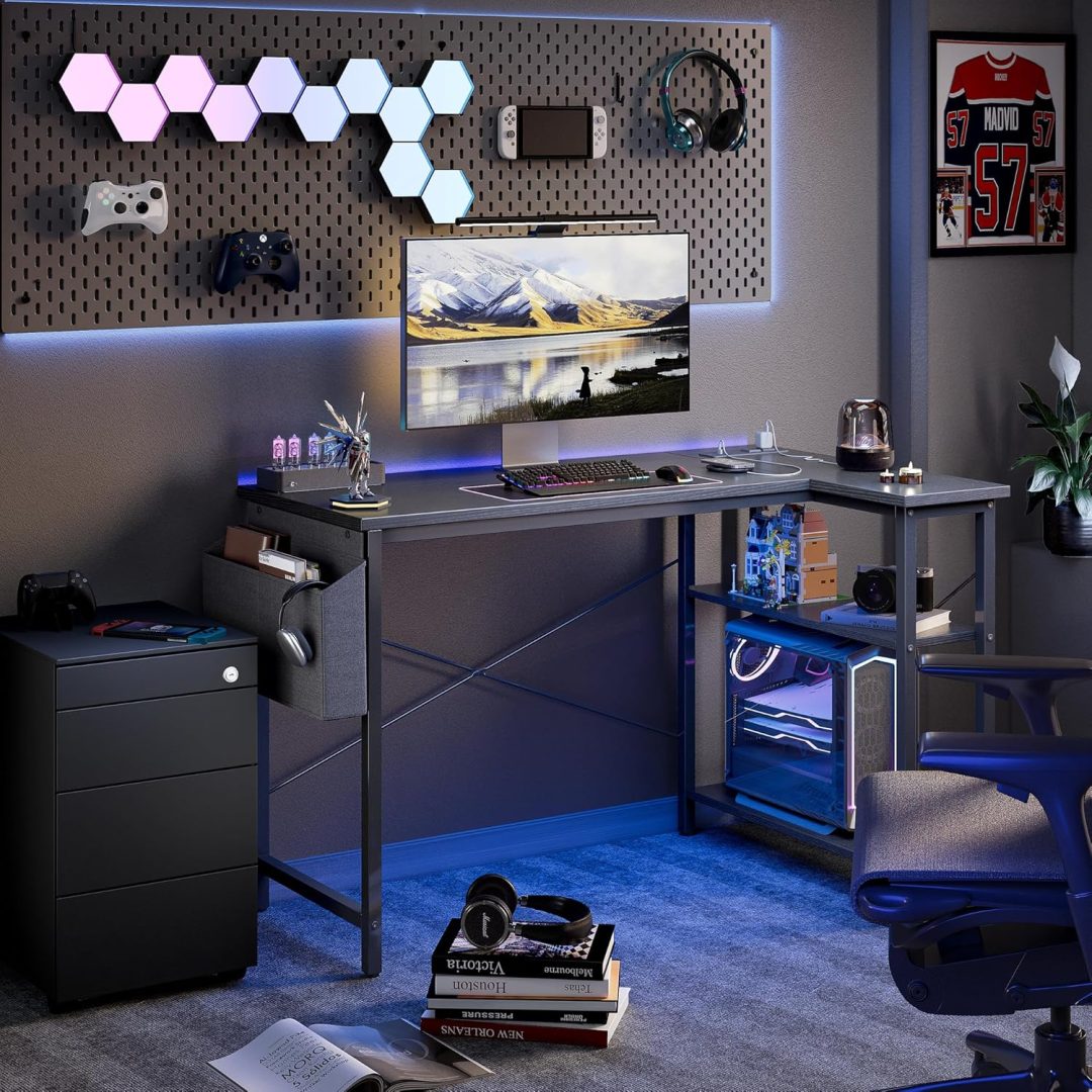 ZenVora 40 Inch L Shaped Computer Desk, Compact Corner Office Desk for Home Office, Study and Small Spaces