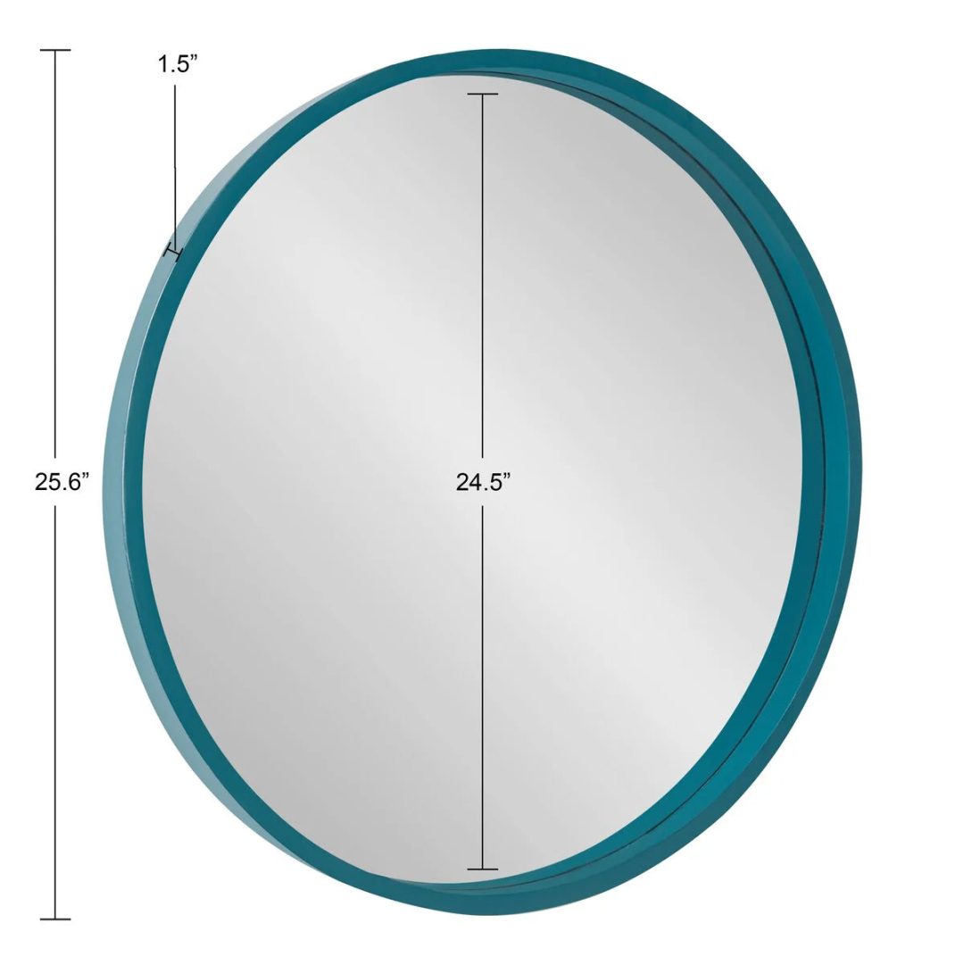 ZenVora Round Wood Accent Wall Mirror, Modern Decorative Wooden Frame Mirror for Living Room, Bedroom and Entryway