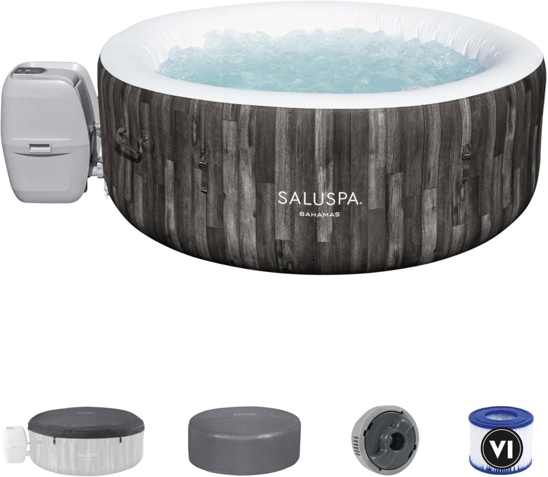 ZenVora 2-4 Person Inflatable Hot Tub Spa - Portable Outdoor Jacuzzi with 120 AirJets and EnergySense Cover