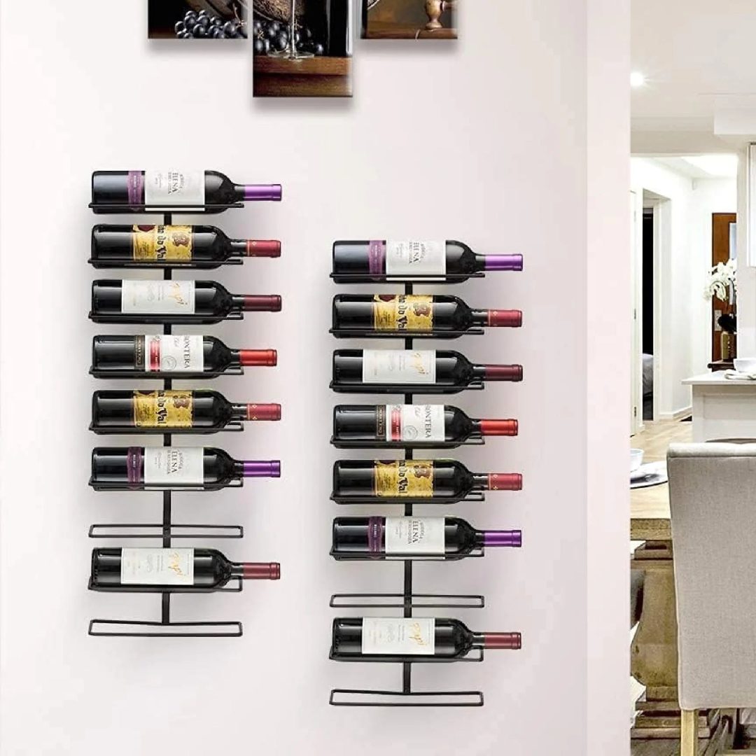 ZenVora 27 Bottle Wall Mounted Wine Rack, Vertical Wine Storage Organizer for Home Bar, Kitchen and Dining Room