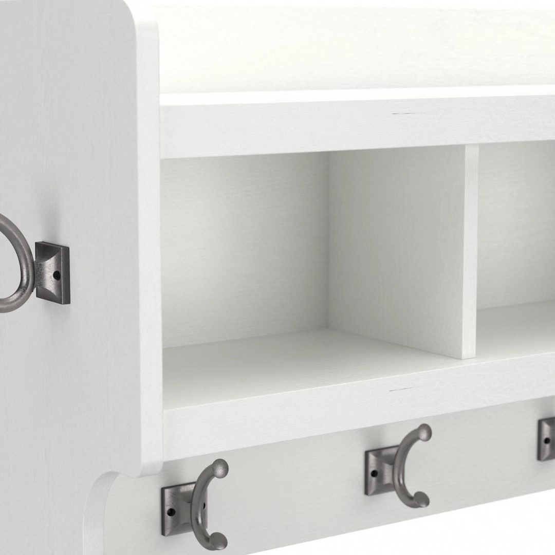 40 Inch Wall Mounted Coat Rack with Shelf, Wooden Entryway Storage and Hanging Organizer