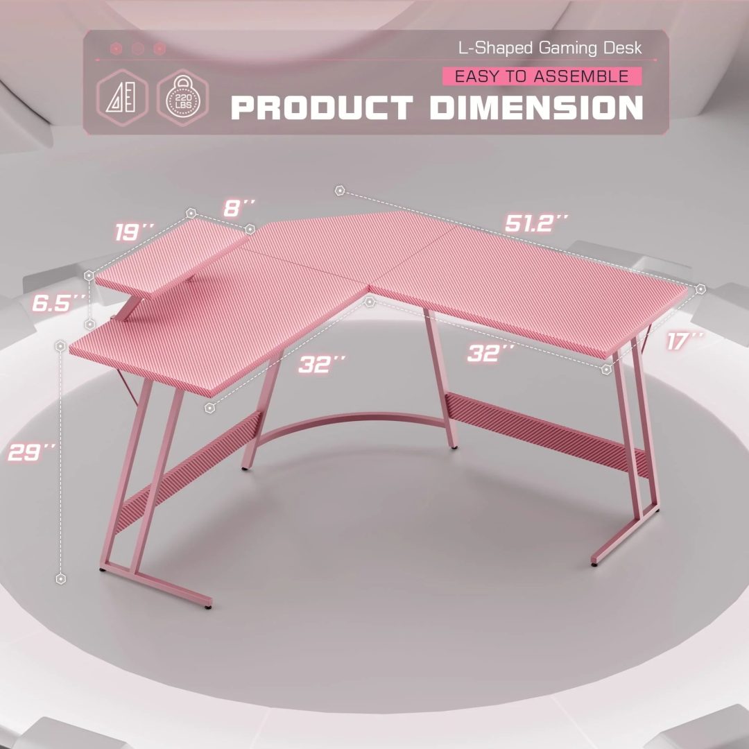 ZenVora L-Shaped Gaming Desk, Computer Corner Desk and Office Writing Desk for Home