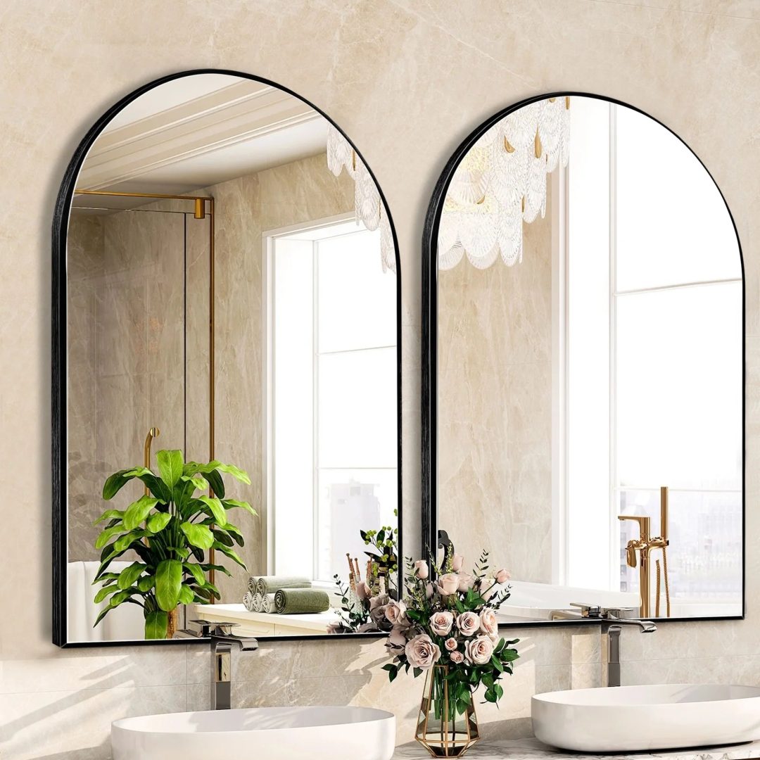 ZenVora Modern Arch Aluminum Bathroom Wall Mirror, Wall Mounted Vanity Mirror for Bathroom, Bedroom and Home Decor