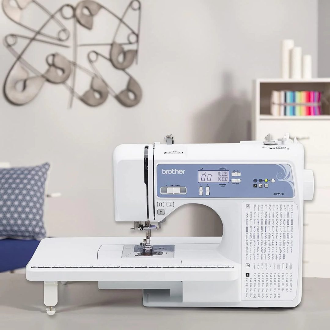 ZenVora Computerized Sewing and Quilting Machine, 165 Built-in Stitches, LCD Display, Wide Table, 8 Included Presser Feet, White, 20 x 12 x 17 Inches
