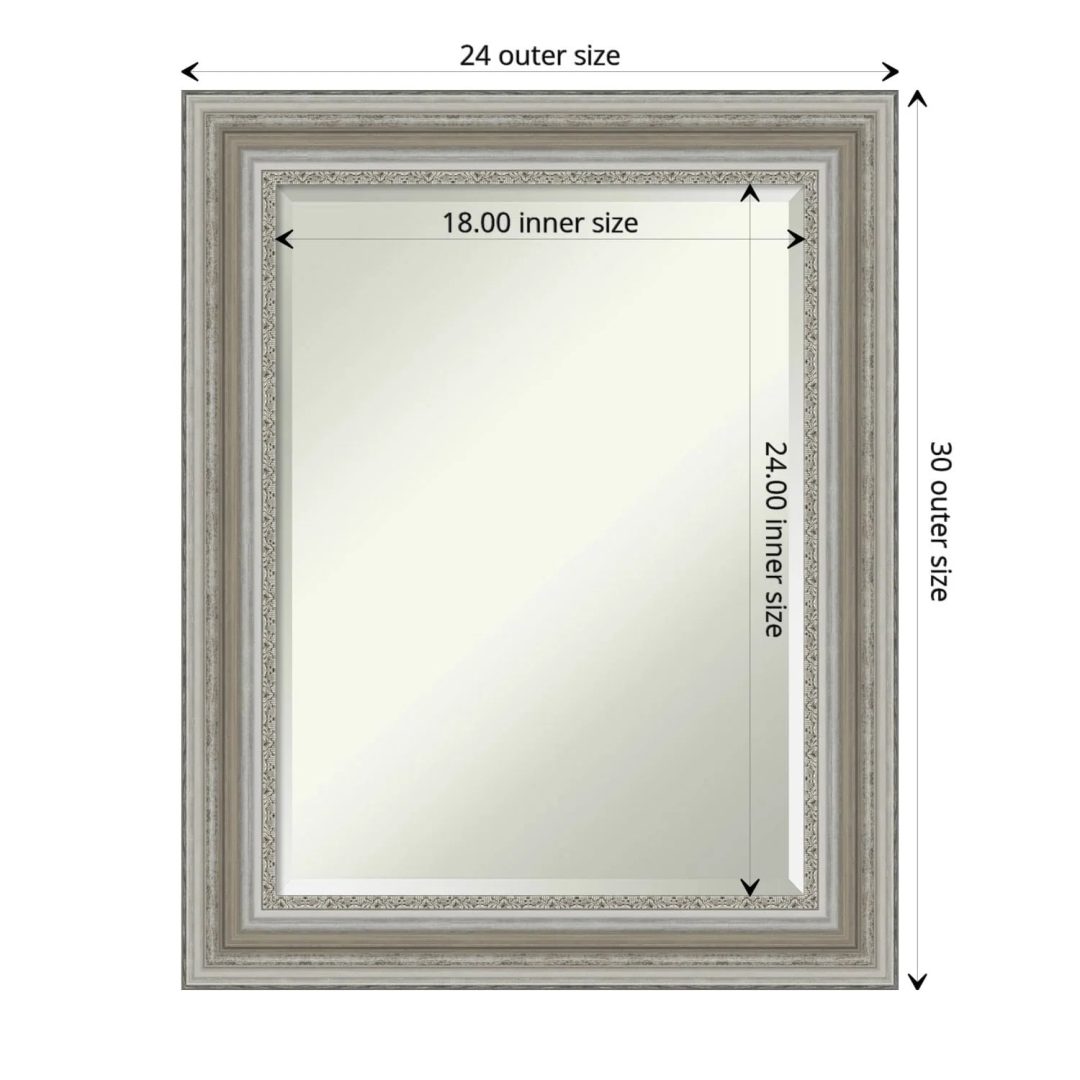 ZenVora Beveled Bathroom Wall Mirror, Silver Frame Decorative Vanity Mirror for Bathroom, Bedroom and Entryway