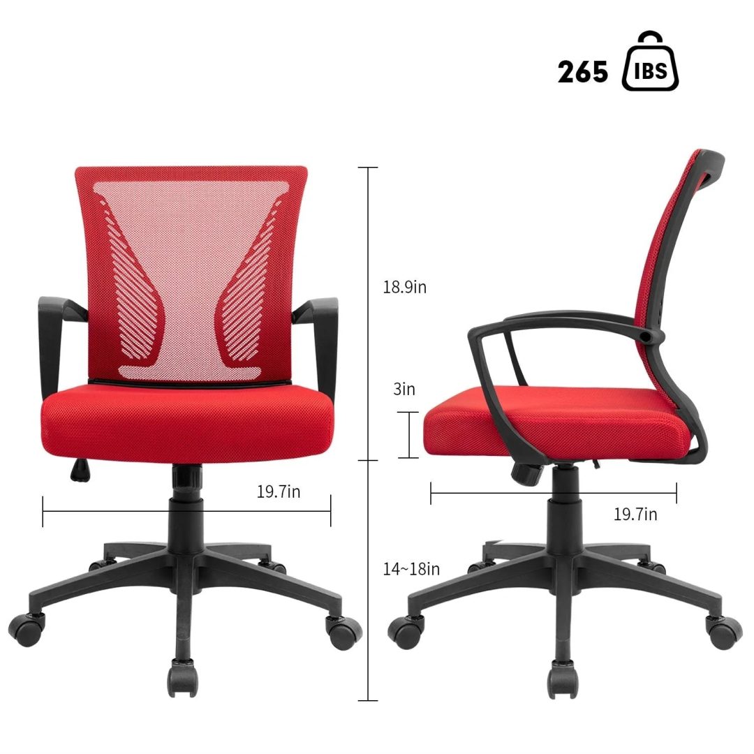 ZenVora Ergonomic Mesh Office Chair with Lumbar Support, Breathable Computer Desk Chair