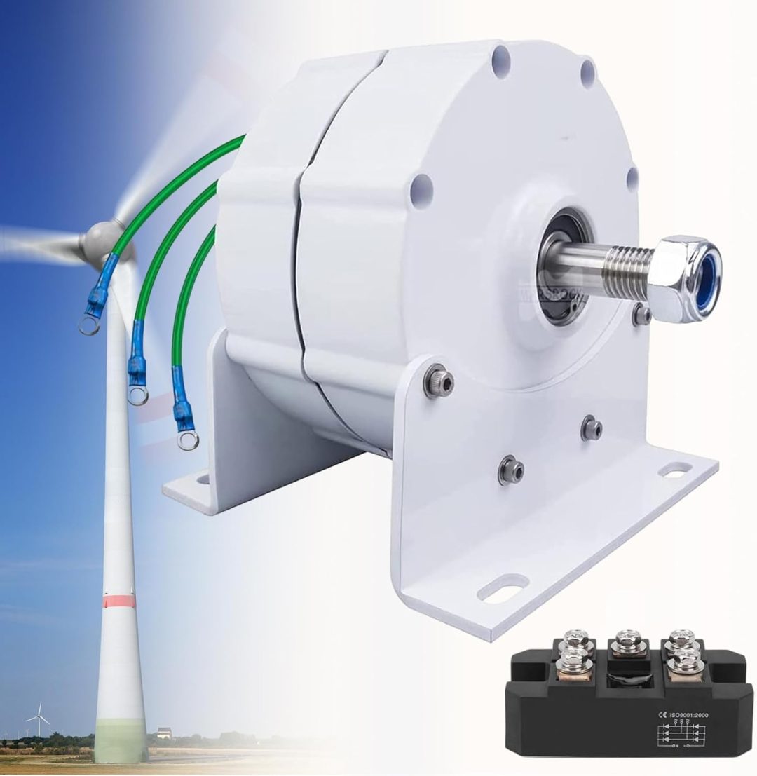 ZenVora 12,000W Low-RPM Permanent Magnet Generator, 12V/24V/48V/120V/220V Gearless Generator Motor for Wind Turbine, Water Turbine and DIY Power Generation
