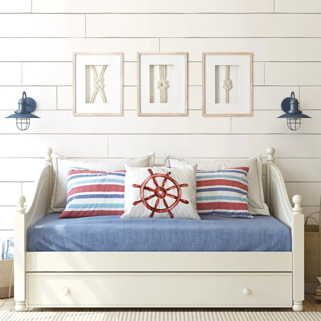 ZenVora 3-Piece Framed Nautical Knots Wall Decor Set, Natural Finish Coastal Wall Art