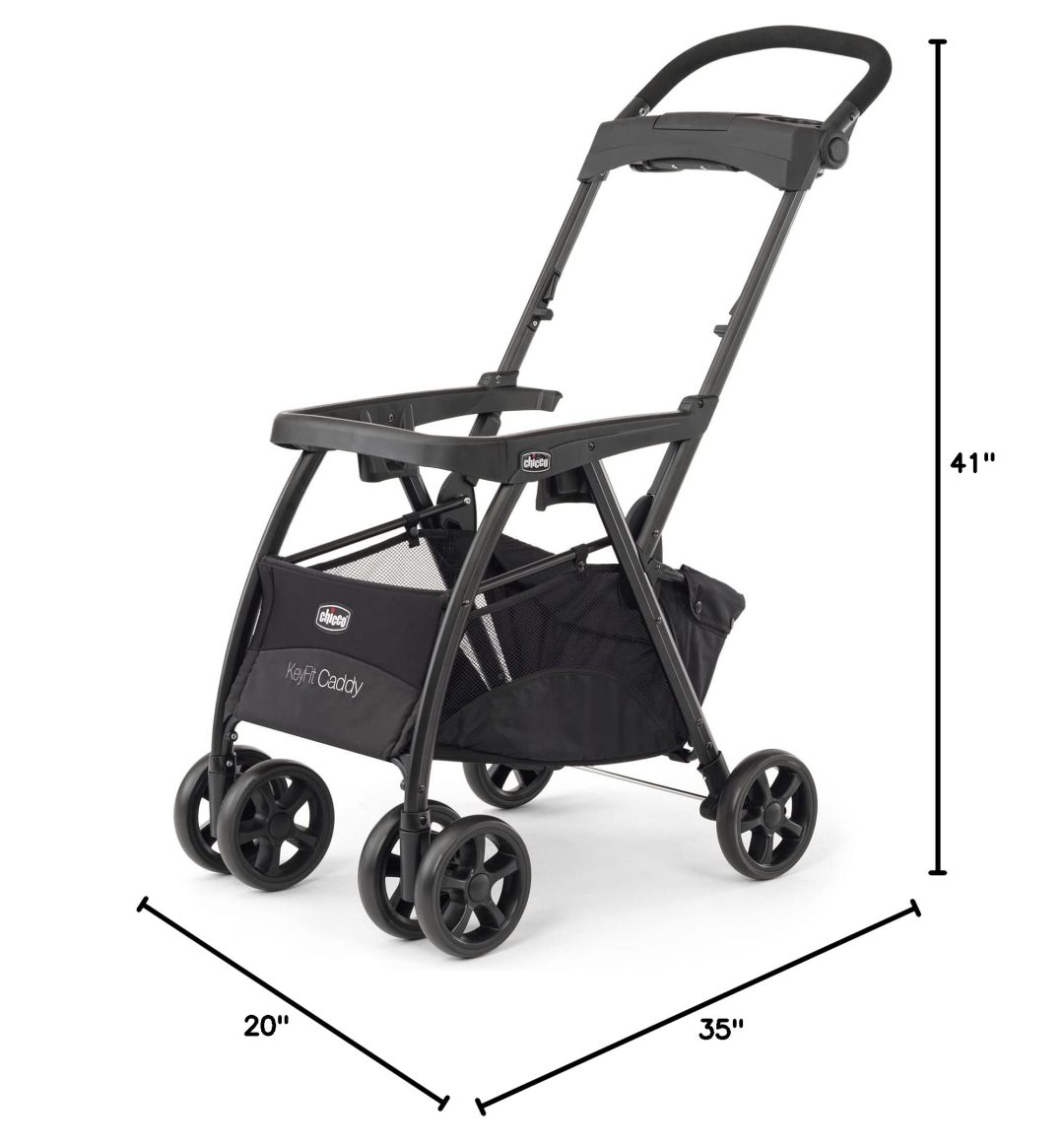 ZenVora Lightweight Infant Car Seat Caddy Frame Stroller, Portable Baby Carrier Stroller Frame with Easy Fold Design
