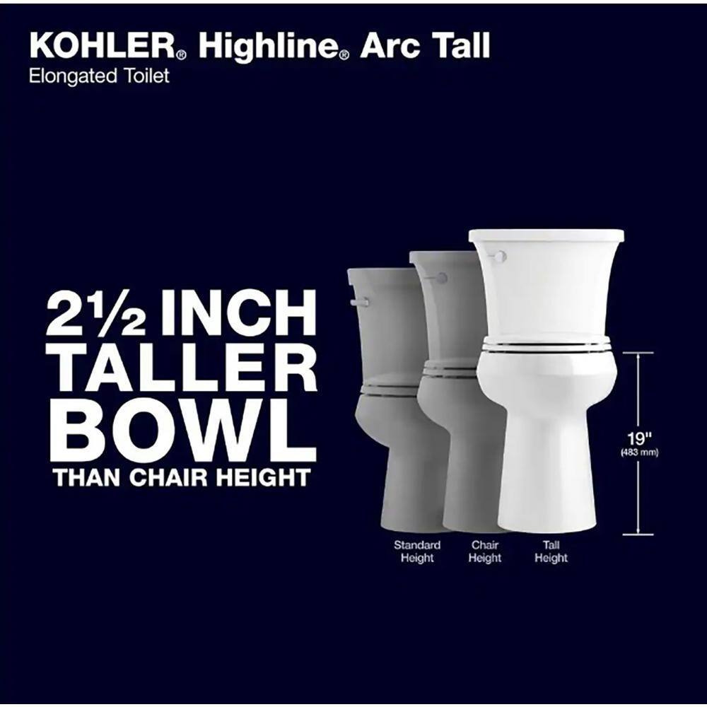 ZenVora Extra-Tall Elongated Toilet, 1.28 GPF, White, with Seat