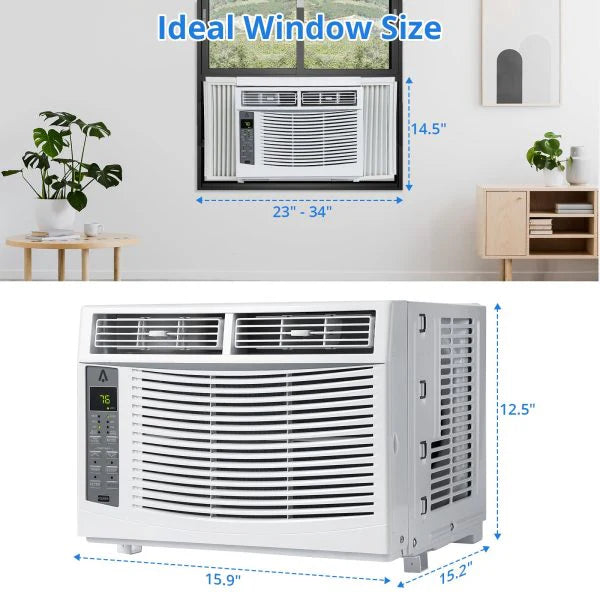 ZenVora 6,000 BTU 115V Window Air Conditioner with Reusable Filter, for Rooms Up to 250 Sq. Ft.