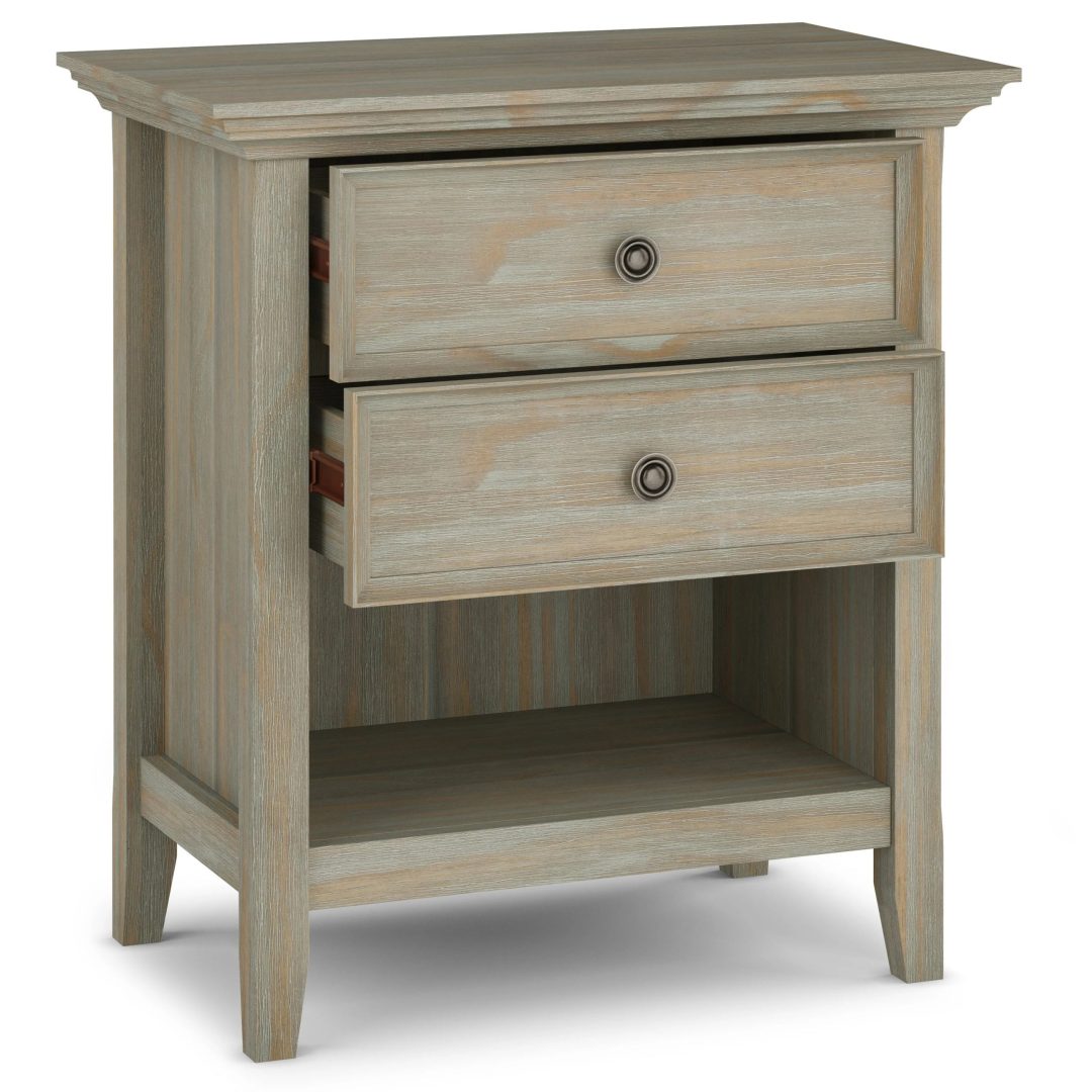 ZenVora 24 Inch Wide Solid Wood Nightstand, Bedside Table and Bedroom End Table