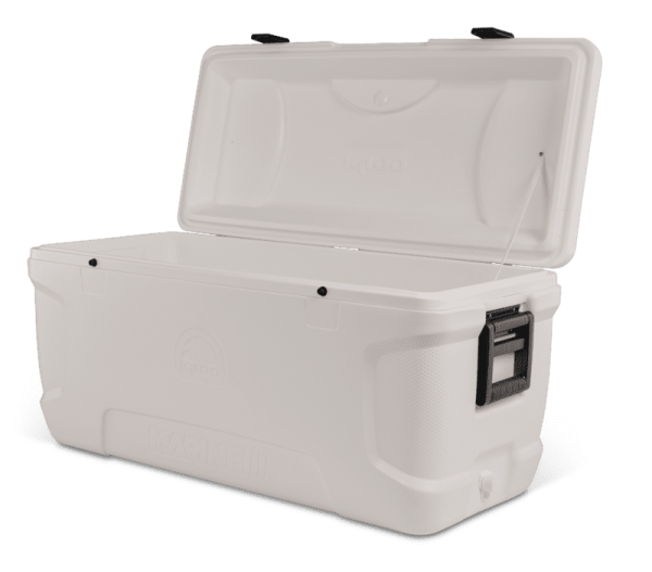 ZenVora 150 Quart Marine Hard Side Cooler - Large Ice Chest with THERMECOOL Insulation, Fish Ruler & Drain Plug