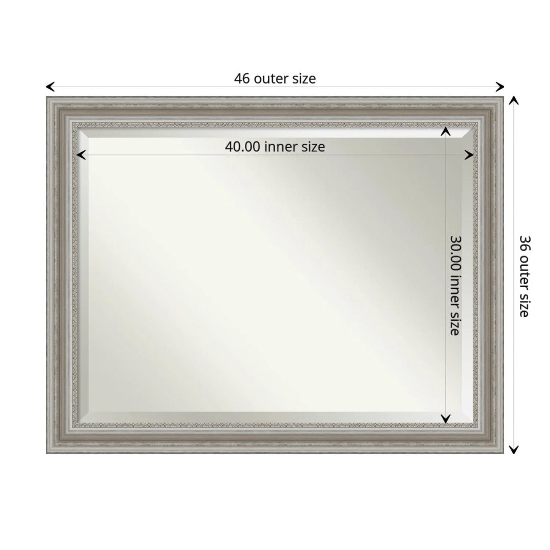 ZenVora Beveled Bathroom Wall Mirror, Silver Frame Decorative Vanity Mirror for Bathroom, Bedroom and Entryway