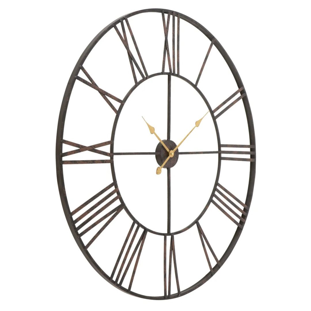 ZenVora Modern Round Metal Wall Clock, Decorative Circular Hanging Clock for Living Room, Bedroom and Office