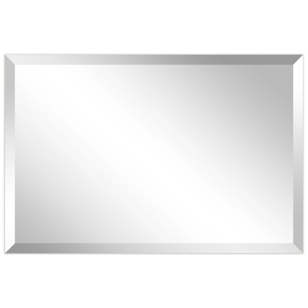 ZenVora Frameless Beveled Prism Wall Mirror, Clear Square or Rectangular Decorative Mirror for Bathroom, Bedroom and Home Decor
