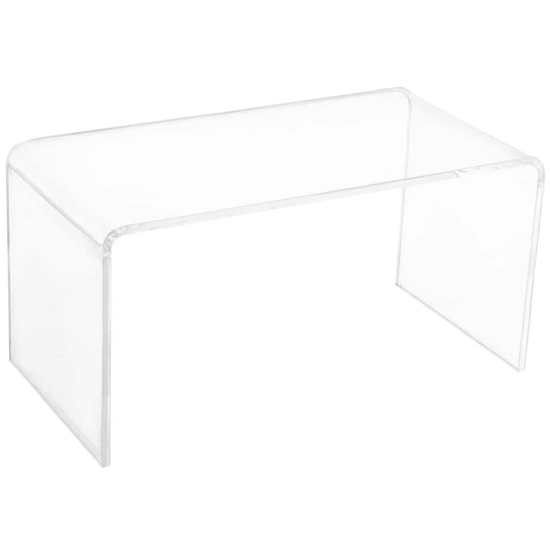 ZenVora 32" Clear Acrylic Waterfall Coffee Table, 20mm Thick Rectangle Modern Transparent Table for Living Room