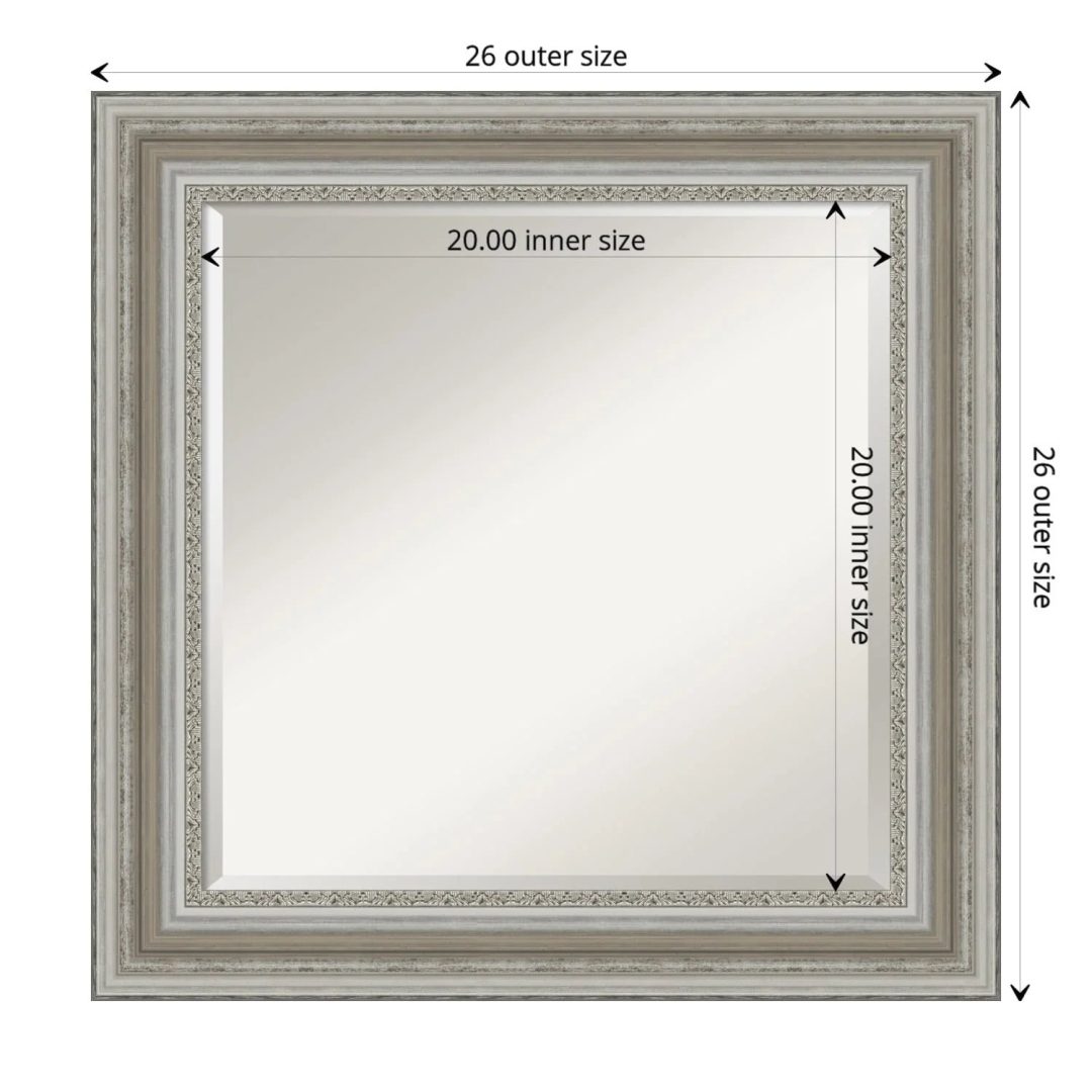 ZenVora Beveled Bathroom Wall Mirror, Silver Frame Decorative Vanity Mirror for Bathroom, Bedroom and Entryway